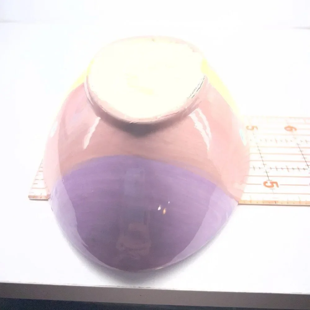 Russ Berrie &Co Pink/Purple/Pastel Easter Egg Ceramic Bowl/ Candy Dish